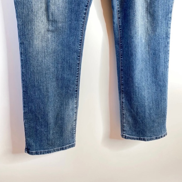 TK Axel Mens Jeans Sz 38x32 Slim Straight Med Wash Blue Distressed Denim - Picture 3 of 16